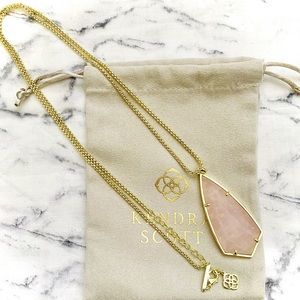 Kendra Scott Carole Pendant Necklace Rose Quartz